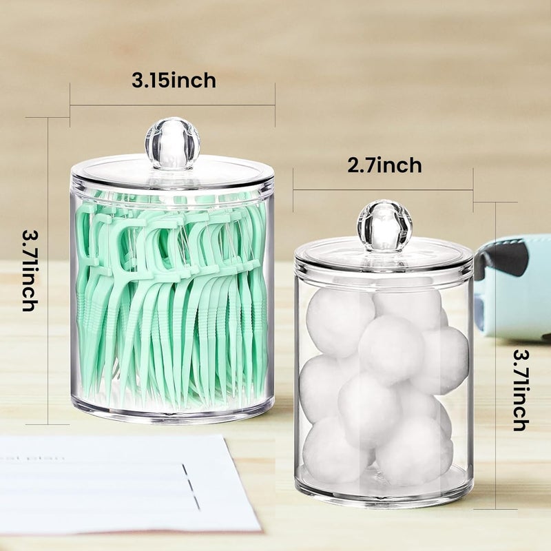Chintu Tissue Box Cover, Square Facial Acrylic Tissue Holder with 2 Pack Clear Qtip Holder Dispenser, Bathroom Vanity Dresser Night Stand Essentials Accessories Decor, Modern Farmhouse Decor, Marble - Image 5